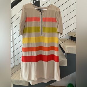 BCBGMaxAzria Tina Hi-Low Stripe Shirt Dress - Small